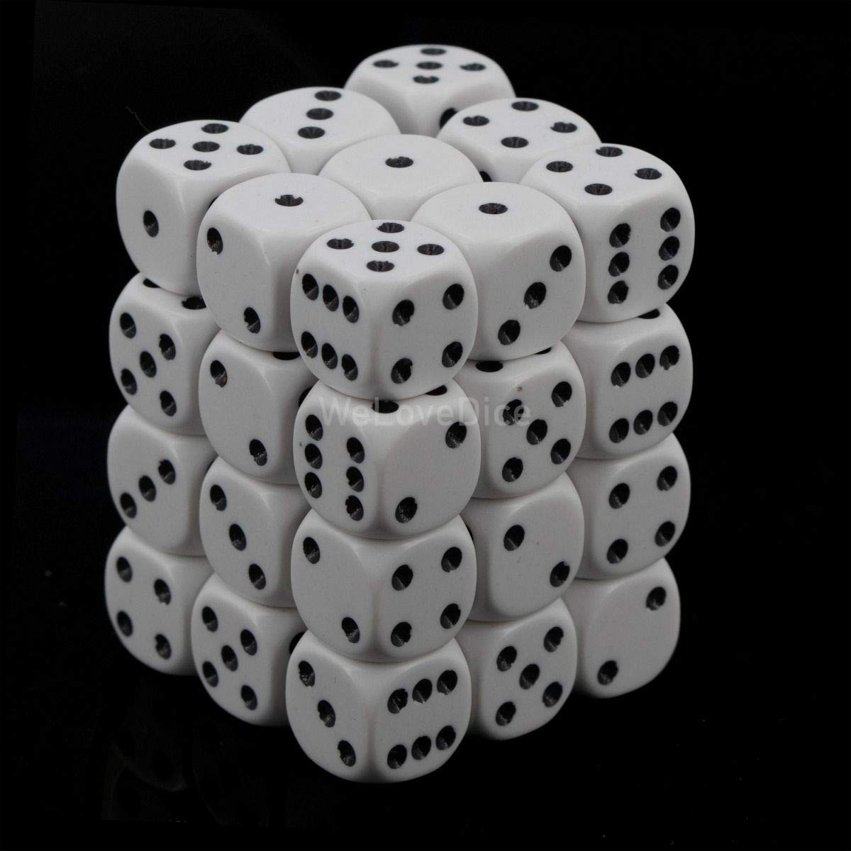 Chessex CHX25801 Dice-Opaque: 36D6 White/Black Set