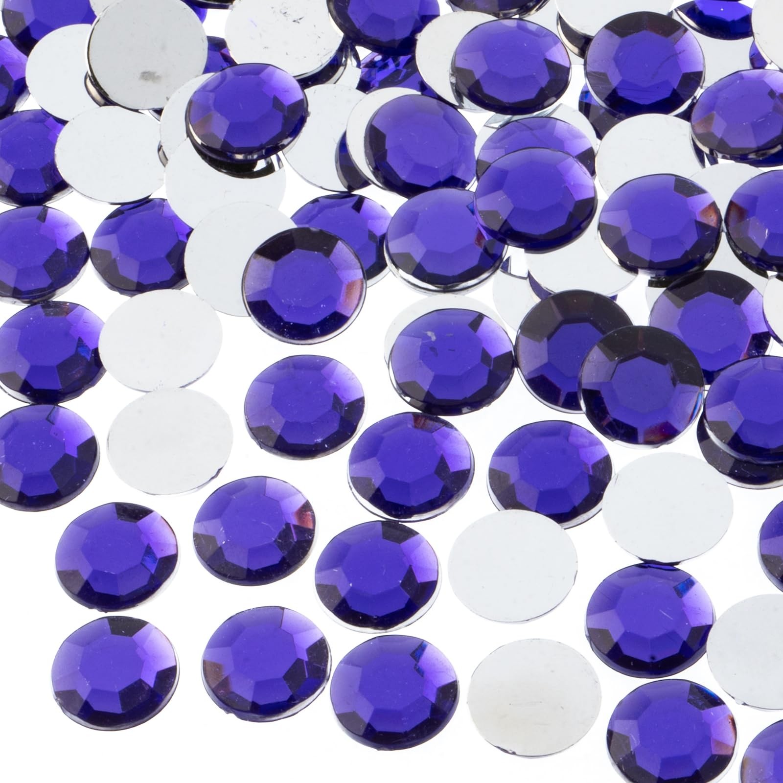 John Bead SS50 12mm Purple Acrylic Round Flat Back Rhinestones 400 Pieces