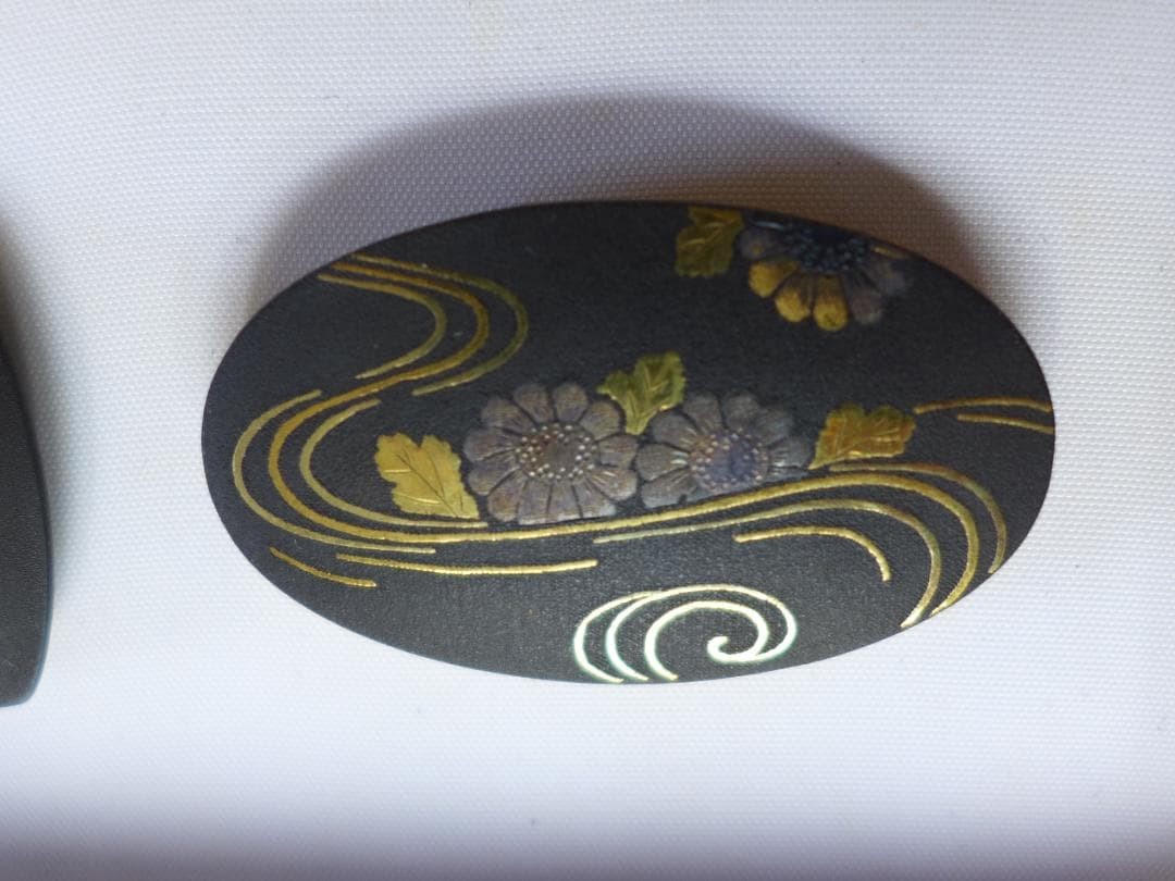 [Unused] Higo inlay, belt buckle and obi clasp, paulownia box with 2 pieces,