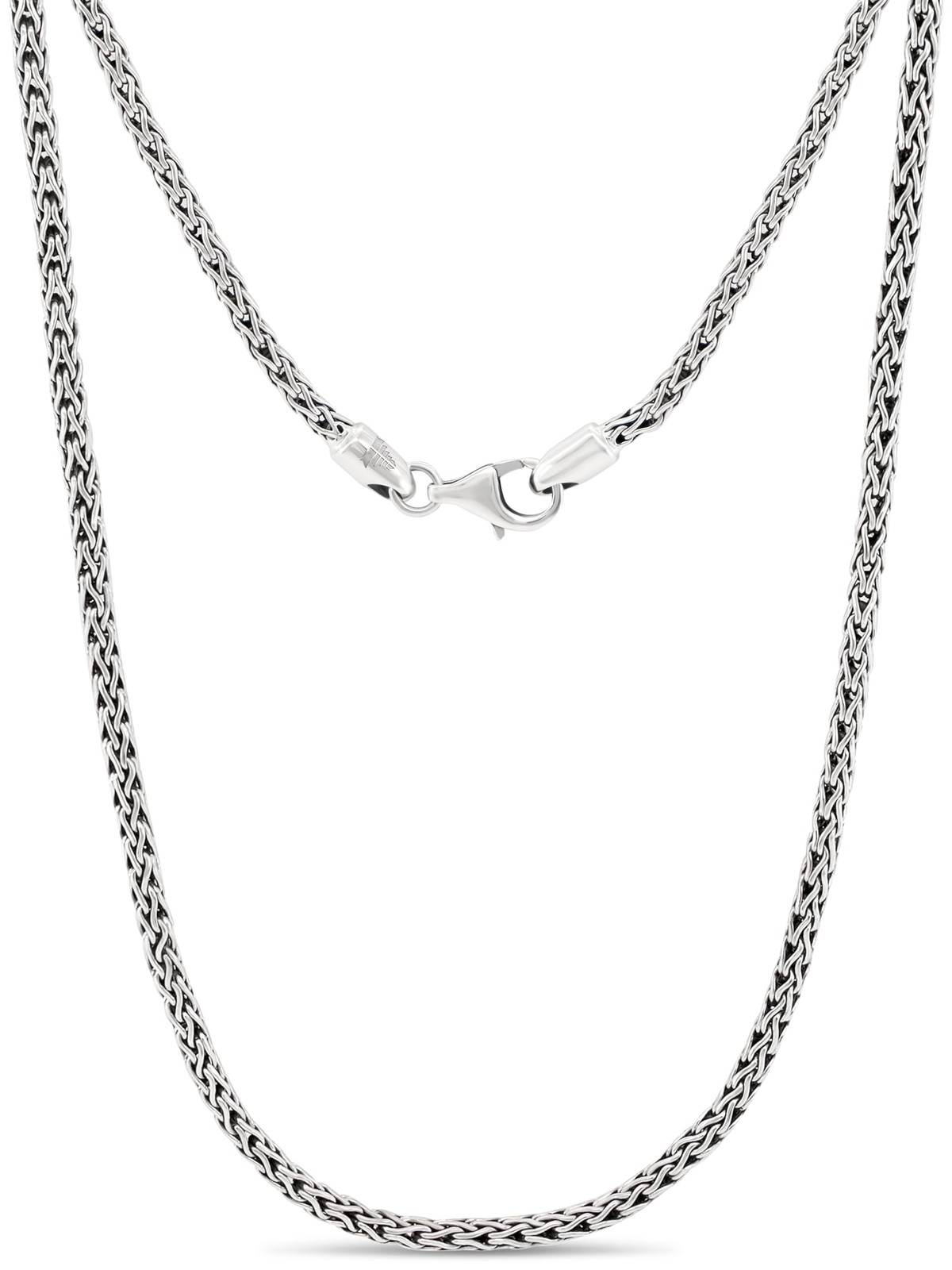 Sterling Silver 925 Devata Bali Dragon Bone Chain Necklace 24in