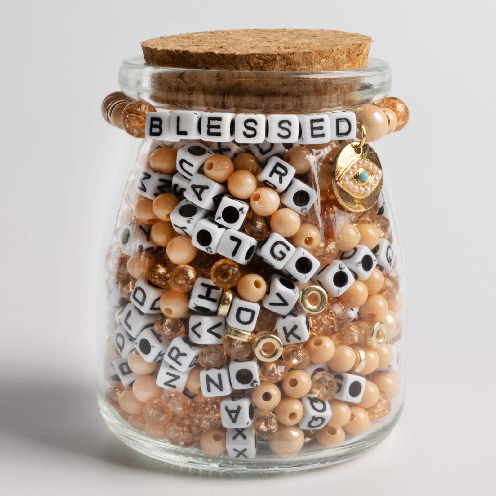 Jewelry Made By Me Blessed Evil Eye Charm Bead Kit DIY Jar