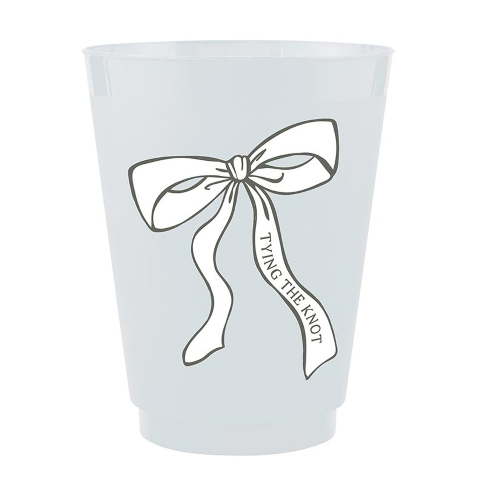 Slant Collections Wedding Party Cups 8-Pack,16oz Reusable BPA-Free Frost Blue