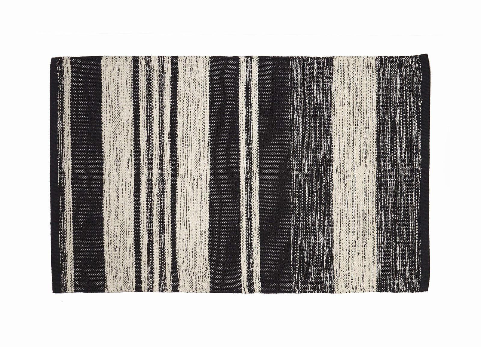 Harman Camden Black and White Woven Striped Door Mat 24″ x 36″