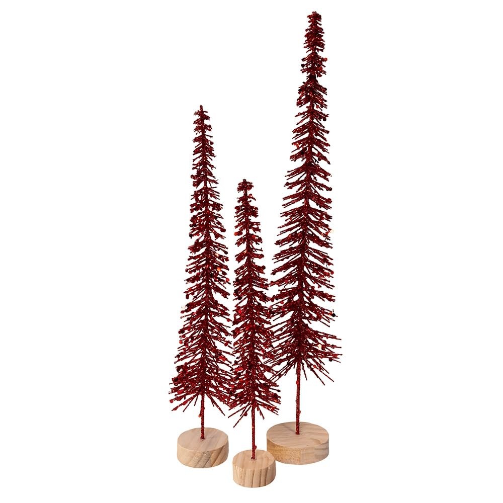 Kurt Adler Red Glittered Miniature Tree Set