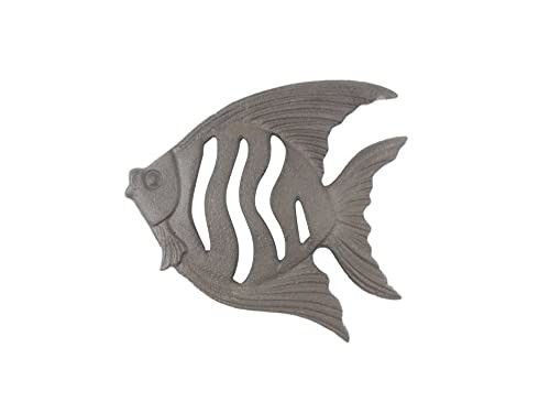 HANDCRAFTED NAUTICAL D√âCOR Cast Iron Angel Fish Kitchen Trivet 7″