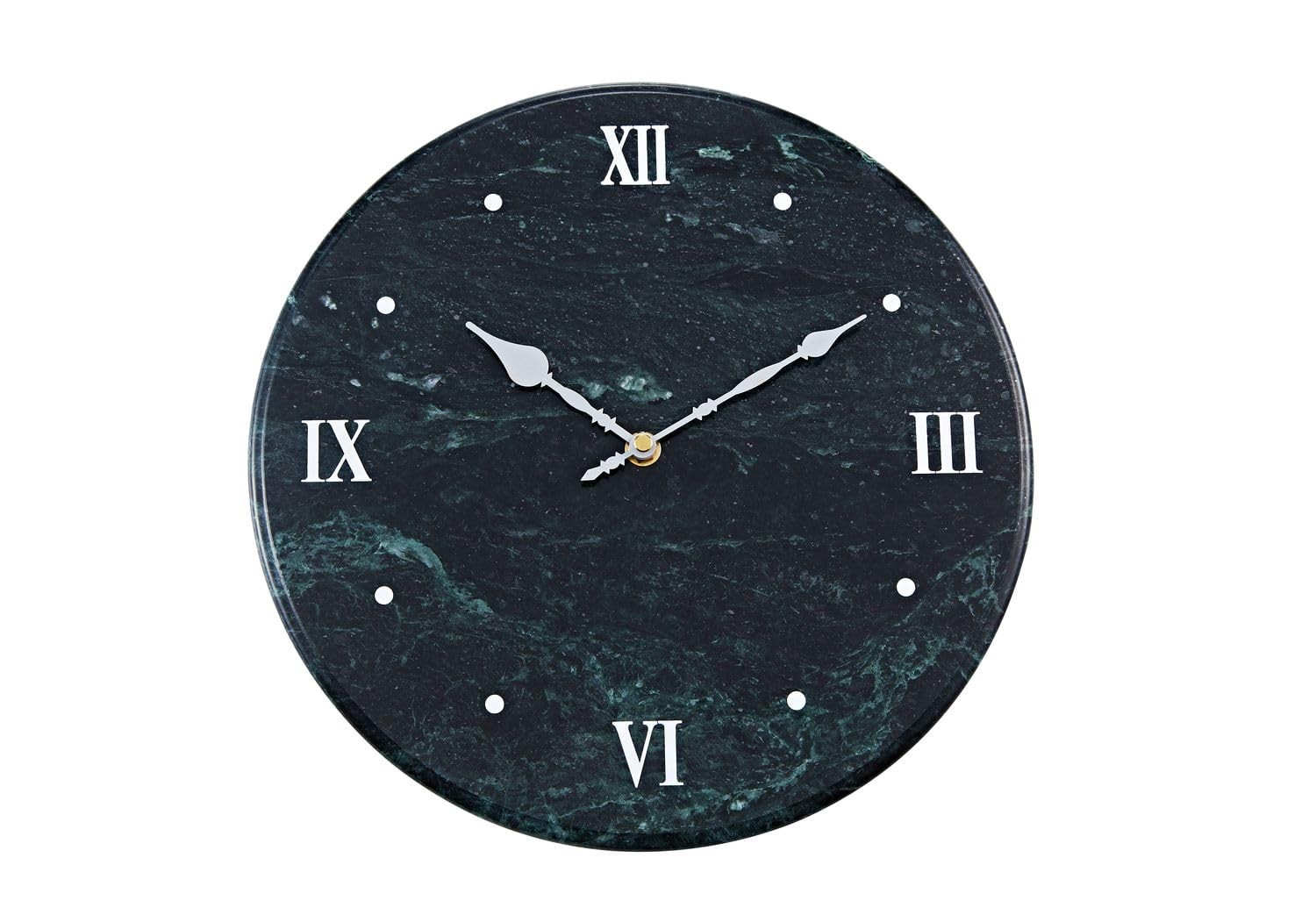 JEmarble Clock, 12-Inch Length, Marble, Green