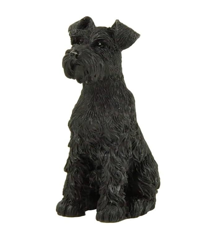 JFSM INC Miniature Schnauzer Figurine, 3″ Hand-Painted Black Dog Statue