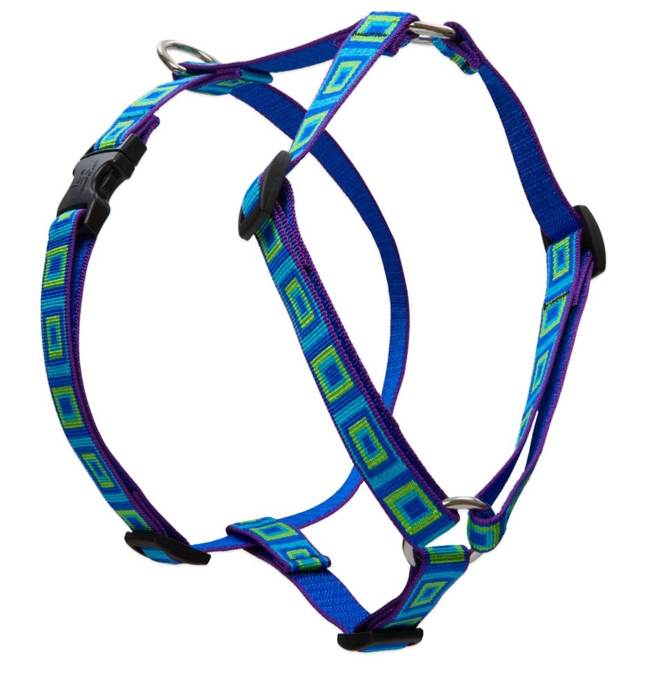 LupinePet Sea Glass Dog Harness 3/4in Adjustable Medium 20-32in Roman Harness