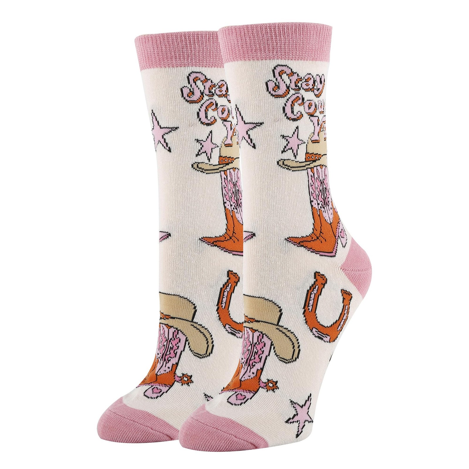 ooohyeah Women Funny Saying Crew Socks Crazy Novelty Cotton Giddy Up
