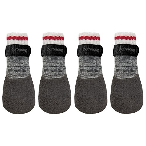 FouFou Dog 61511 2017 Heritage Rubber Dipped Socks, Small, Black
