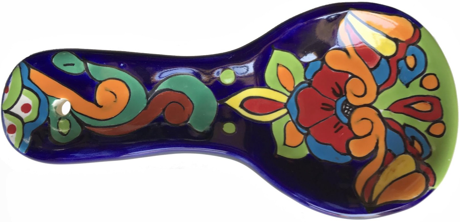 Fine Crafts & Imports Rainbow Talavera Ceramic Spoon Rest Multicolor 4 75 Inch