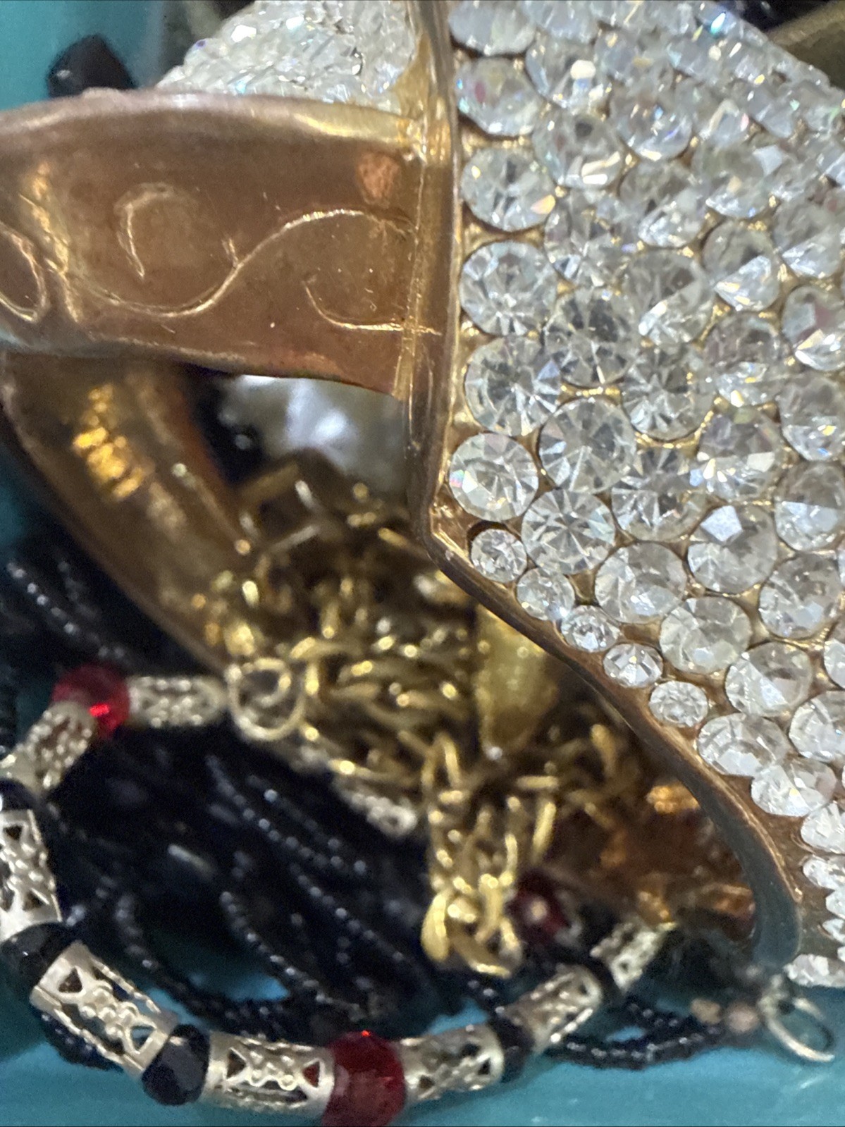 Junk Jewelry Drawer Lot Watch Necklace Estate Finds Beads Misc. 4 lbs 9 oz Lot 1
