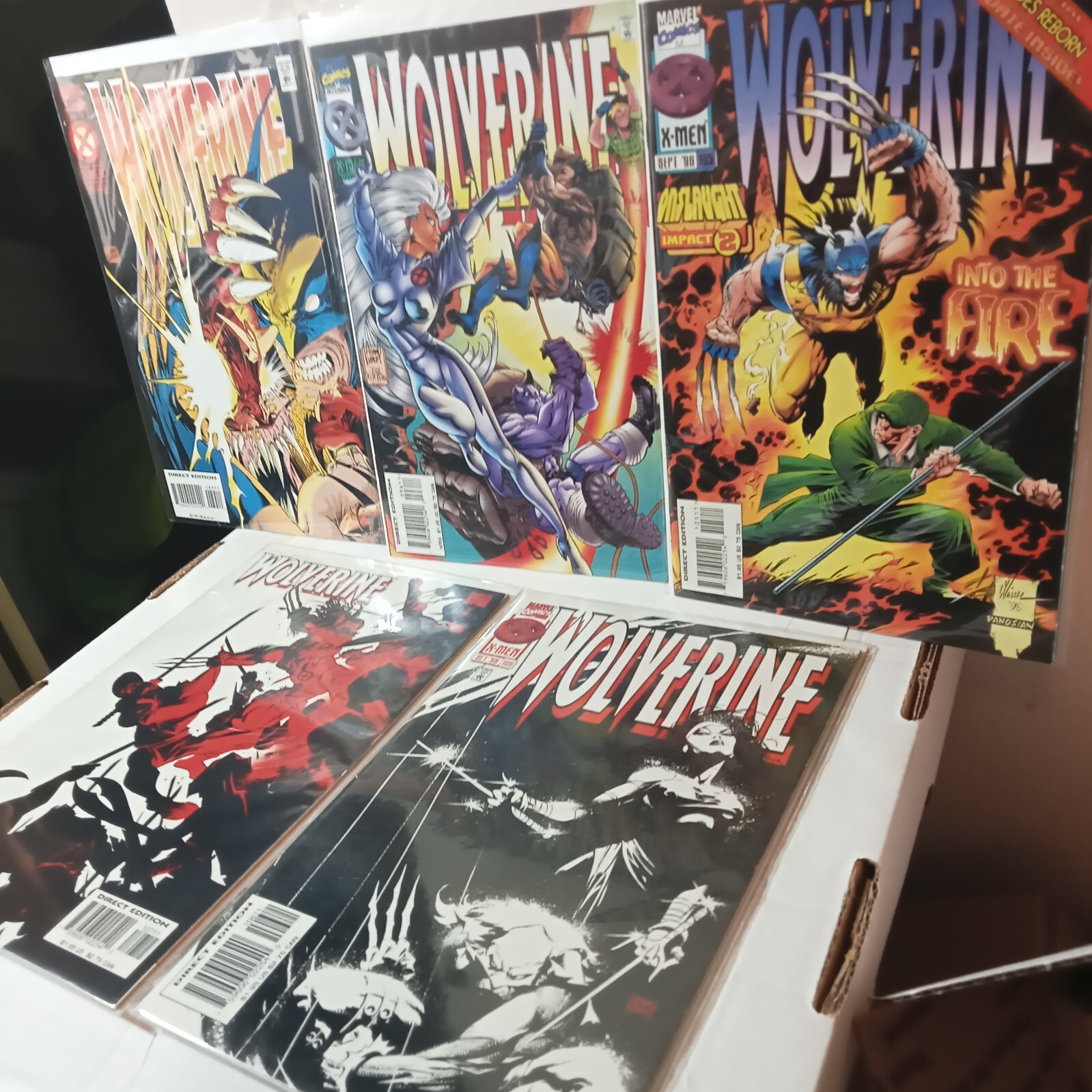 Lot of 5 Wolverine Comics Marvel 1995 1996 VF+ 25 Year Old Vintage Collection