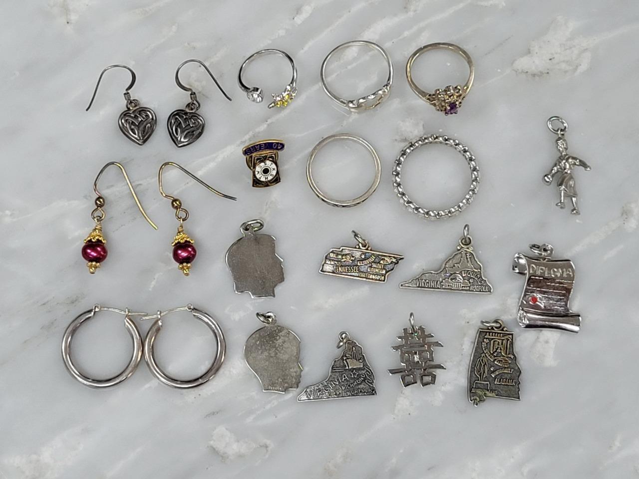 Dealer’s Lot of 18 Sterling Silver Miscellaneous Items ~ 40.7 grams ~ 10-E747