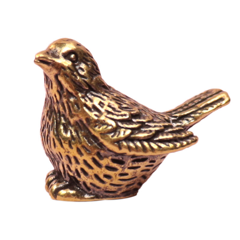 2 Solid Brass Sparrow Statue Decorations Animal House Tabletop Decorations New/
