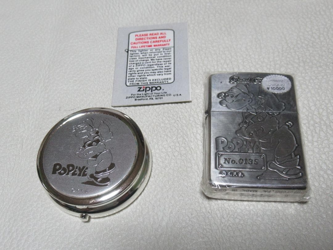 Unused 1994 ◆Popeye with pocket ashtray Special limited edition ZIPPO 0135