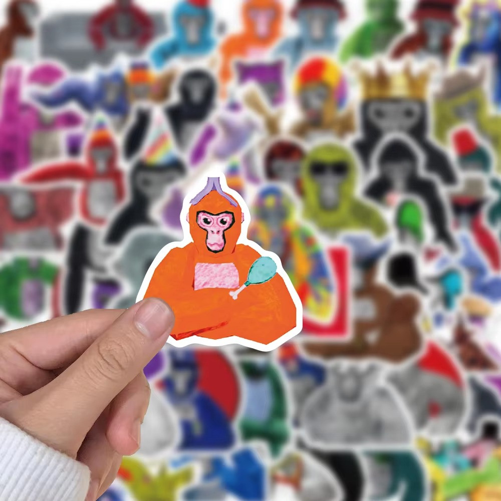 50Pcs Gorilla Tag Stickers Pack, Funny Game Aesthetic Vinyl Waterproof Sticker
