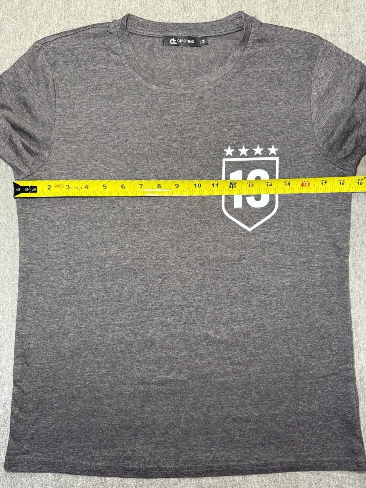 Chicano Women’s T-Shirt (Alex Morgan #13)-Medium/Grey+multicolor/Soccer