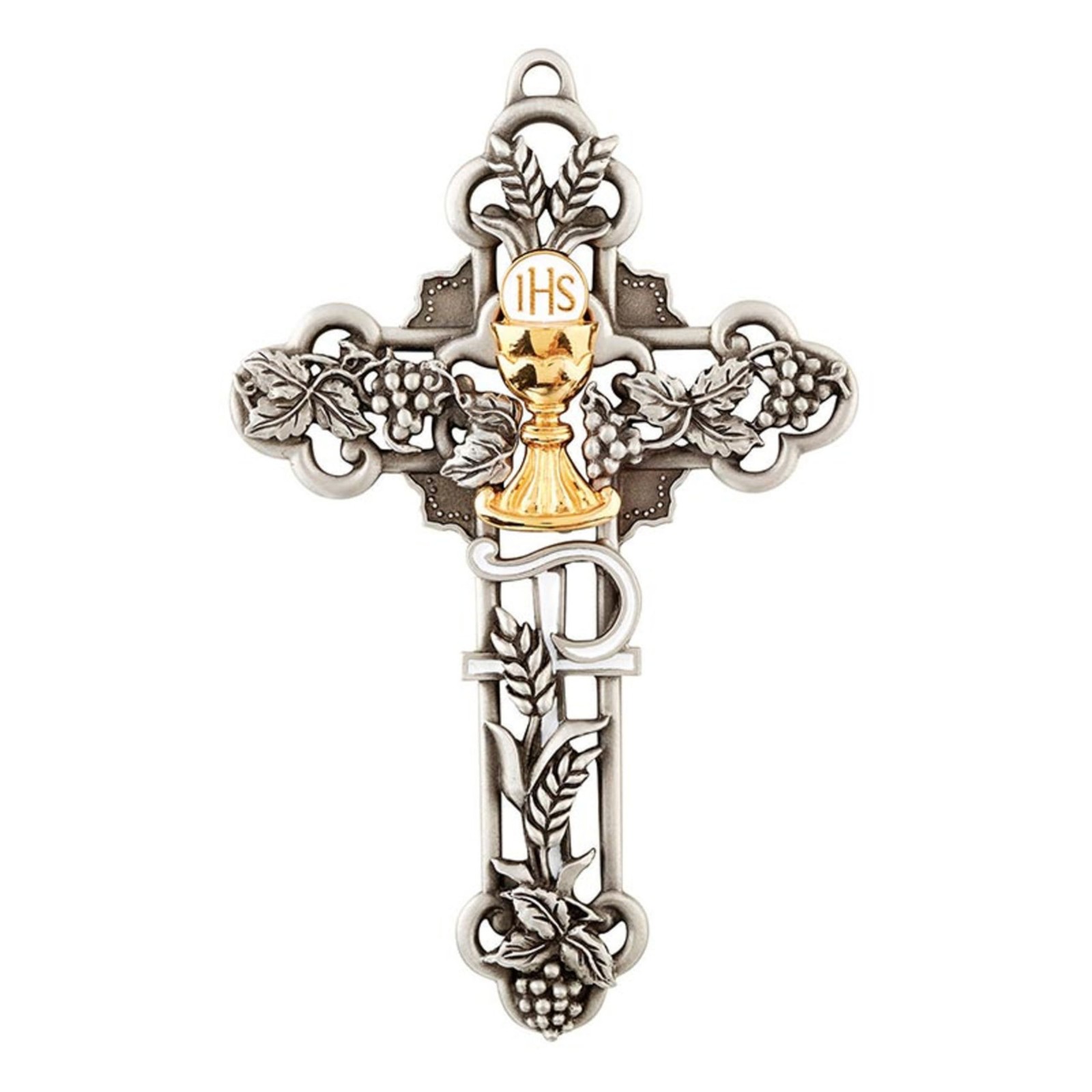 Christian Brands Catholic Crosses – Silver Plated Pewter Enamel and Gold