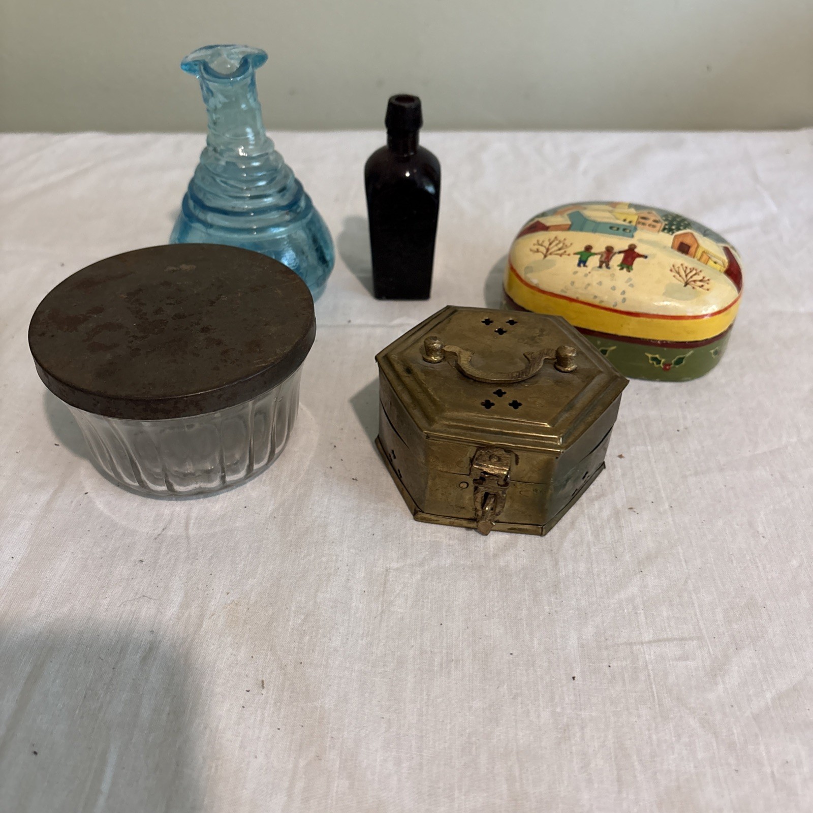 Vintage Lot Of 5 OLD ESTATE* Trinkets Misc Items Collectibles Decor