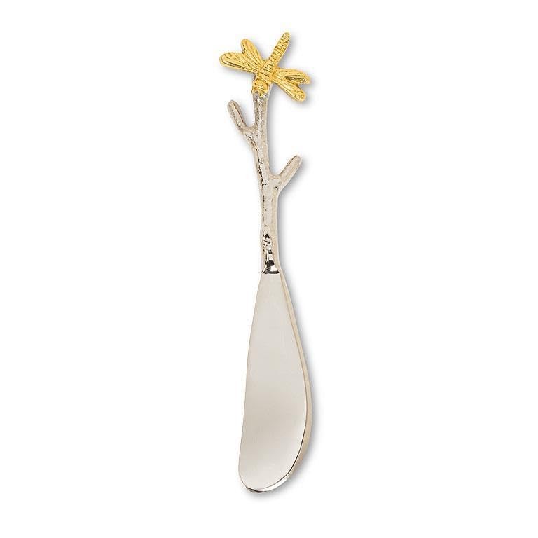 Abbott Collection Dragonfly on Branch 5.5″ Pate Spreader Nickel Gold Brass