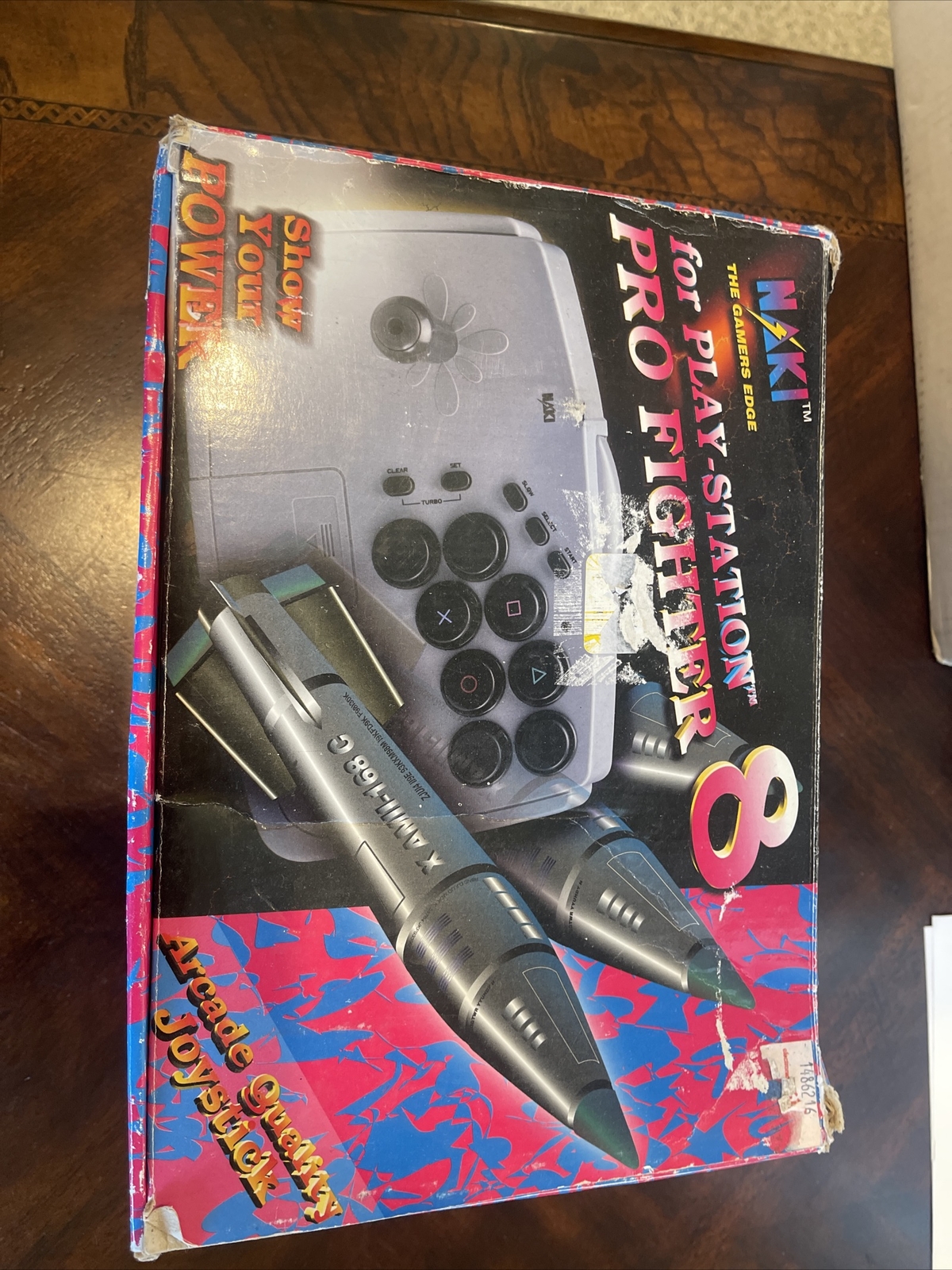 VINTAGE AND RARE NAKI PRO FIGHTER 8 CONTROLLER FOR PLAYSTATION in original box