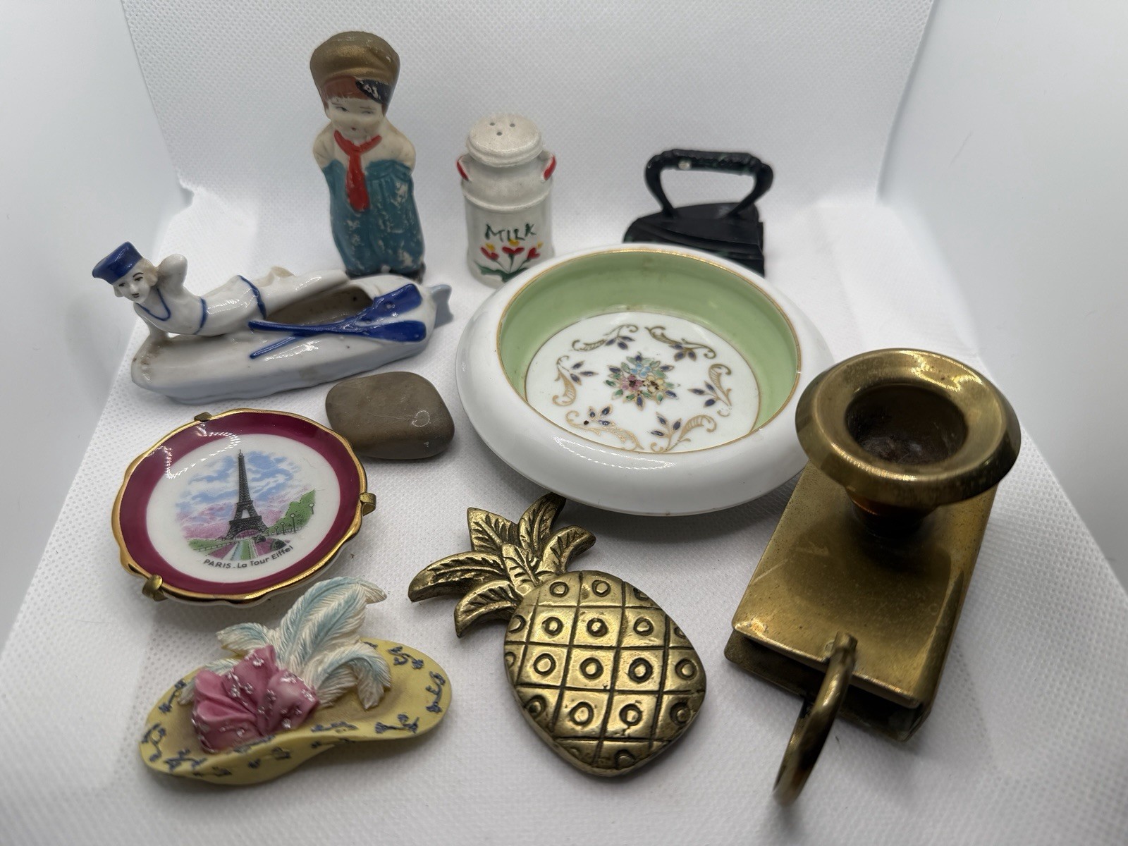 Lot Of Unique Vintage/Antique Collectibles & Trinkets, Estate Sale Brass China