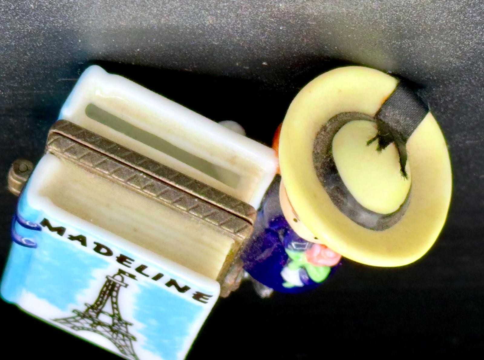 Paris Girl w Flower Book Trinket Box & Picture Frame Vintage Eiffel Tower Decor