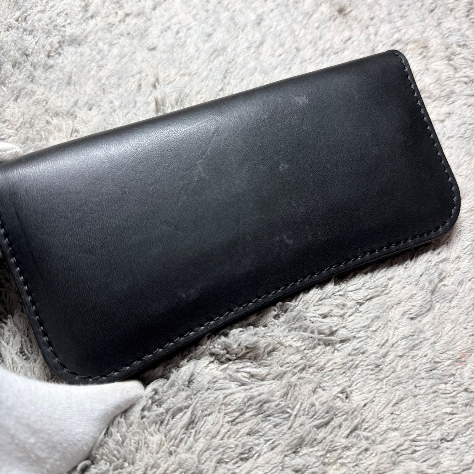 Roberto Ricci Long Wallet Leather Black Genuine Leather Coin Purse
