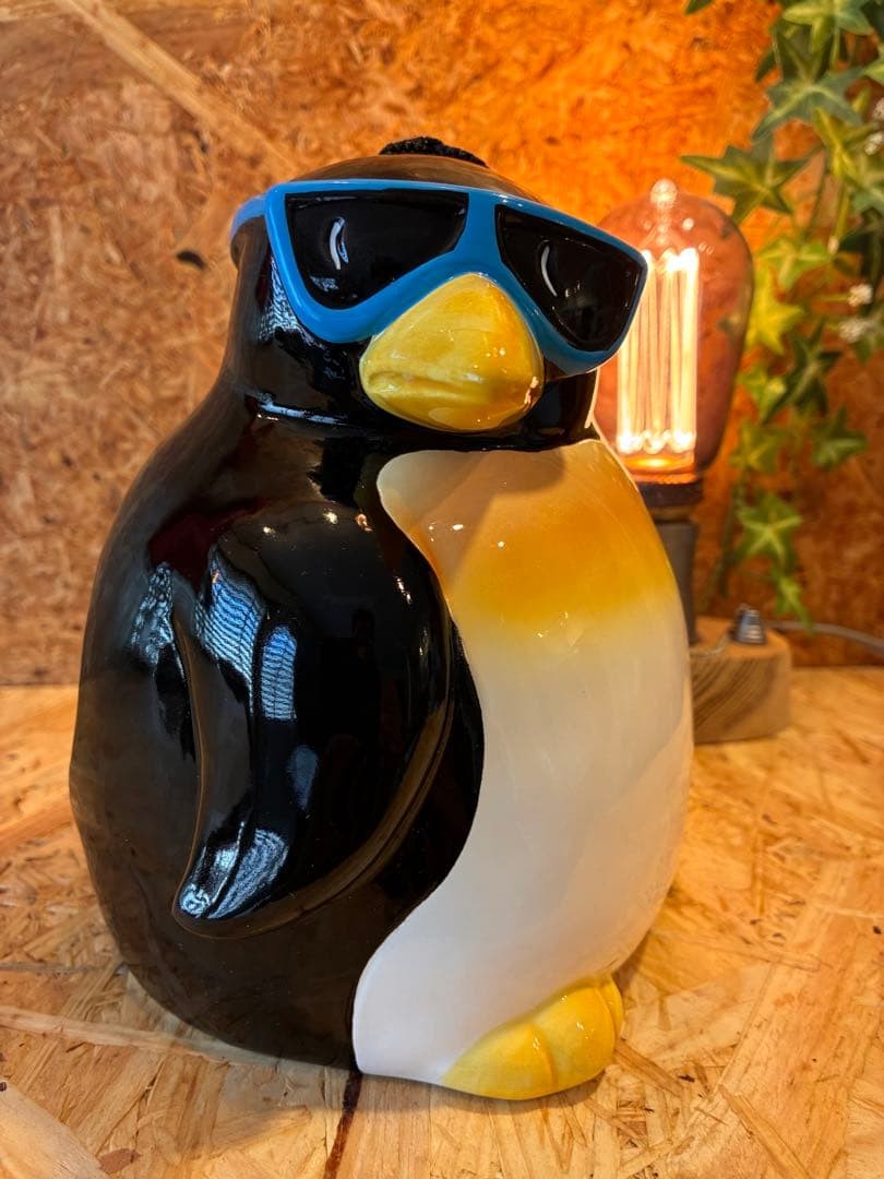 Tokimeki Penguin Mosquito Ashtray Blue TOKAI Showa Retro Heisei Reromantic