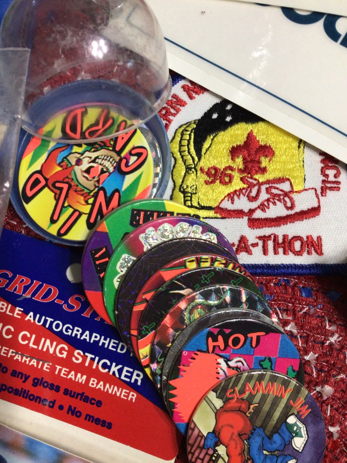 Junk Drawer, Rookie Griffey, Snowglobe, Calculator, Compass , Dice, Decals, book