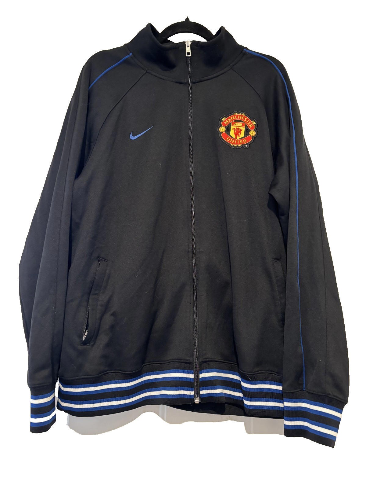 Nike Manchester United Football Club sz XL black zip up sweatshirt pockets#3164