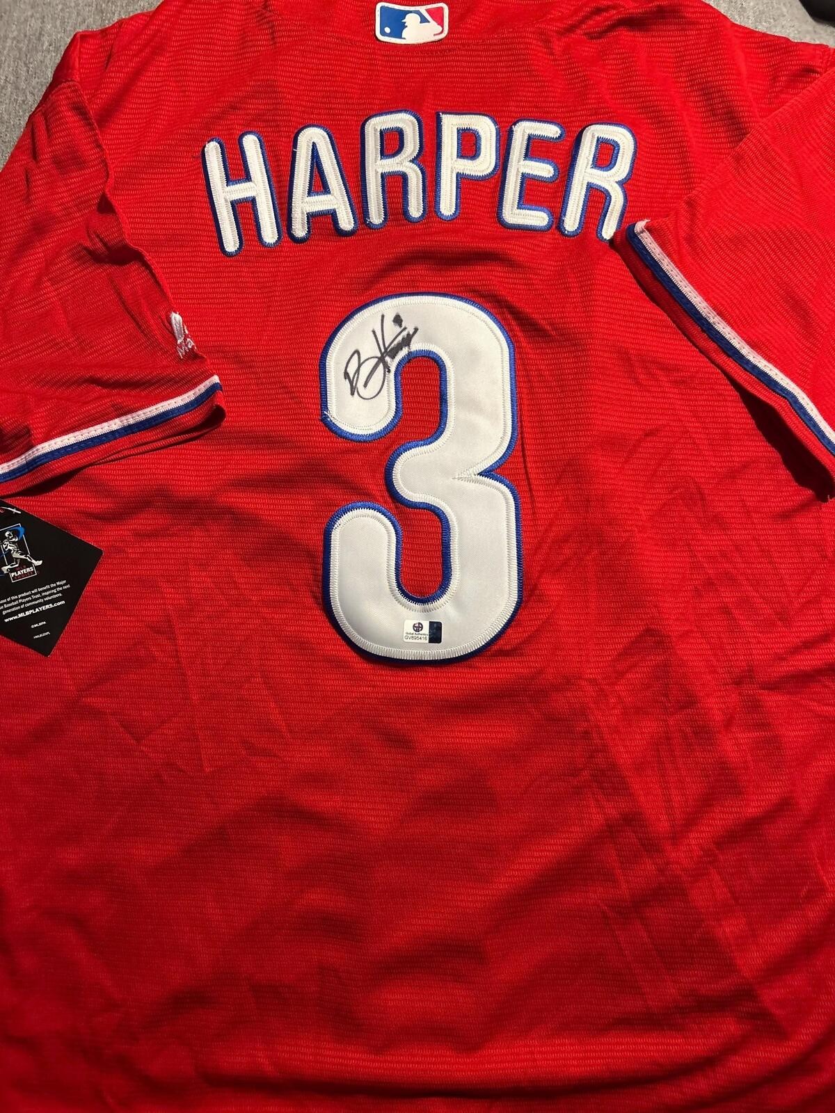 Bryce Harper Signed Autographed Phillies Majestic Baseball Jersey w/ GA COA