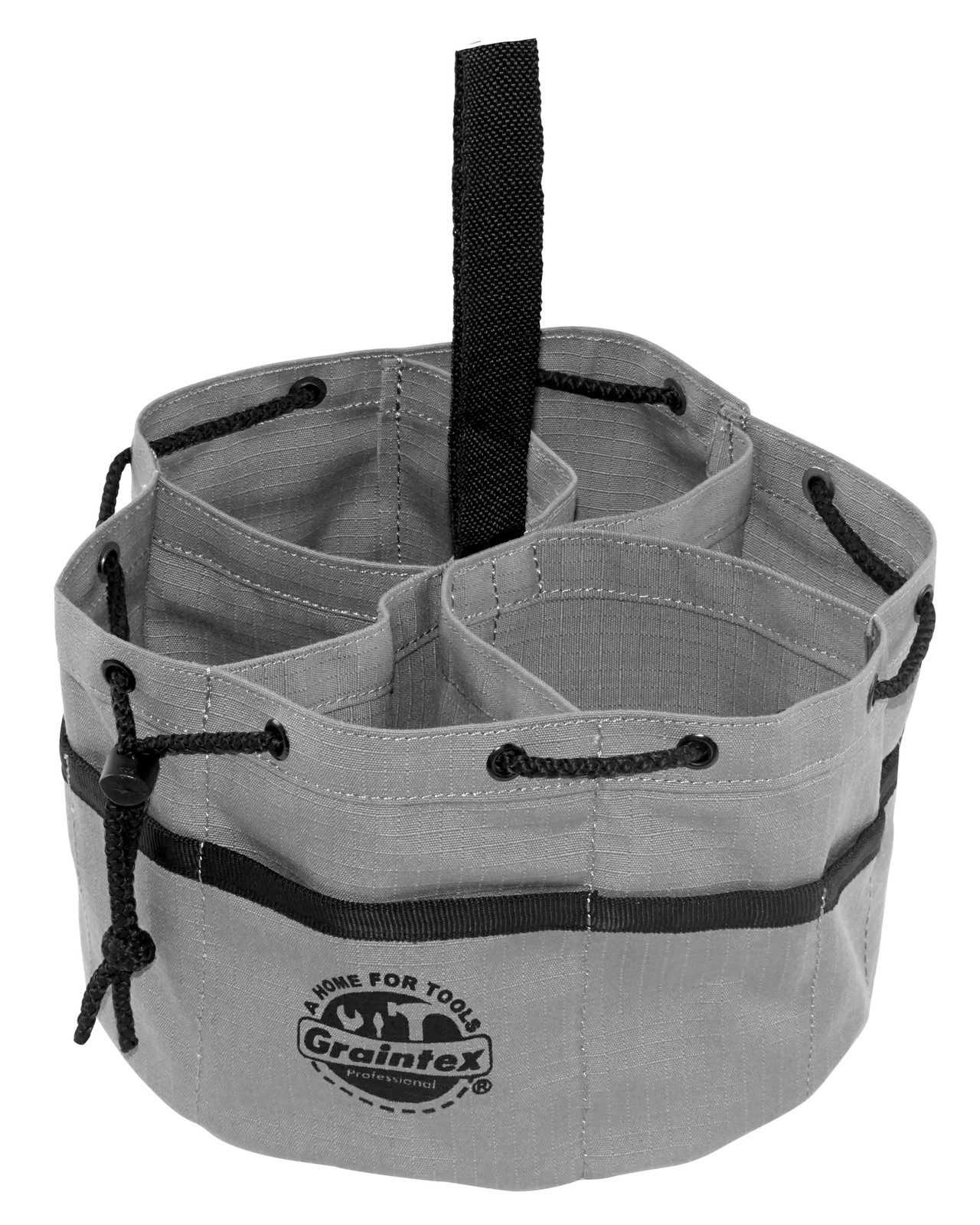 Graintex 18 Pocket Ripstop Canvas Grab Bag Drawstring Tool Organizer Grey
