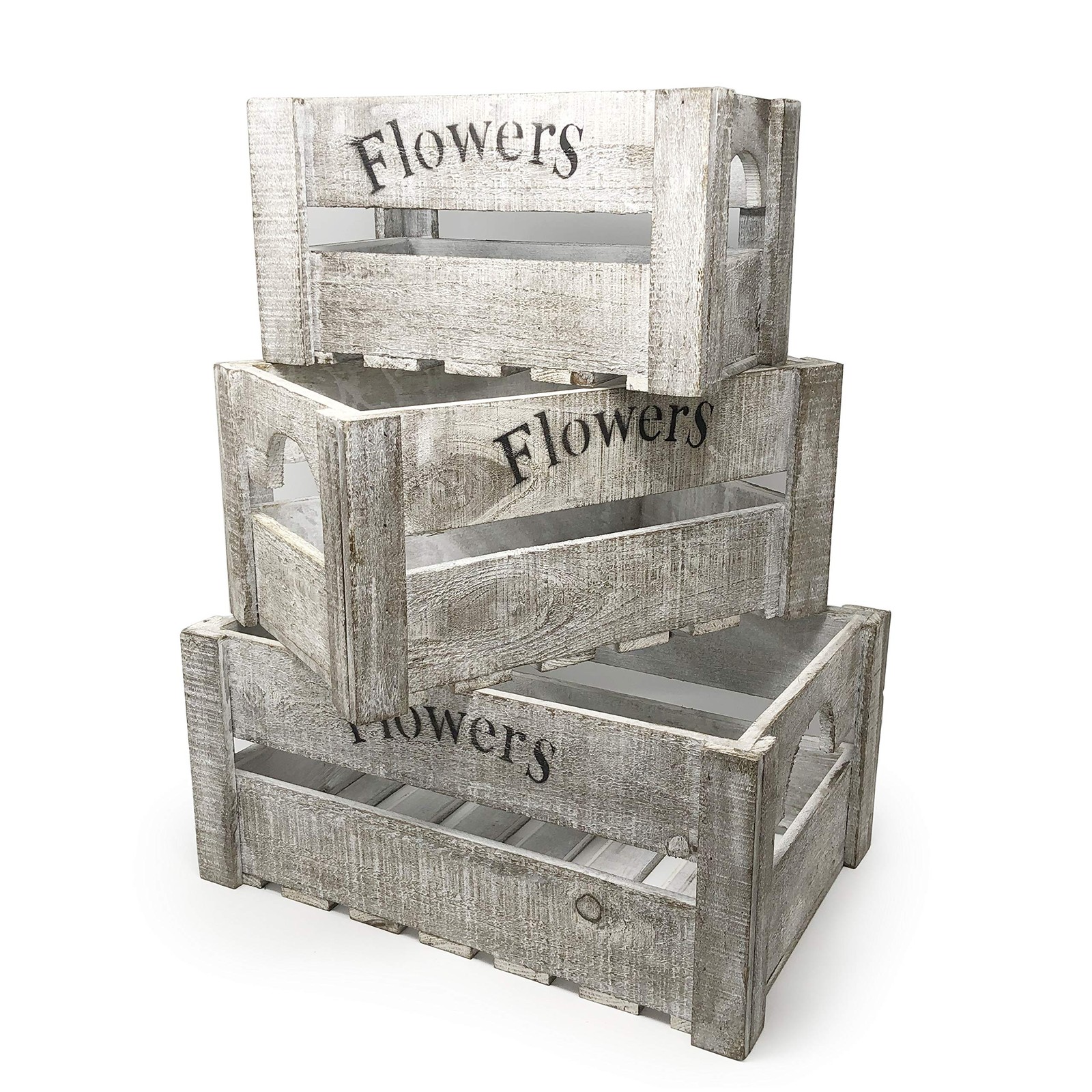 allgala 3-Piece Wooden Planter Box Set for Indoor/Outdoor Flower & Storage