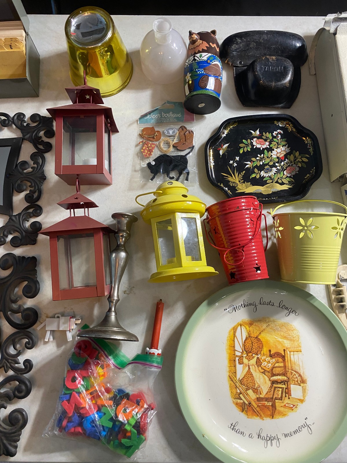 Huge Junk Drawer Lot Collection Mirrors Candle Holders Electronic Random Items