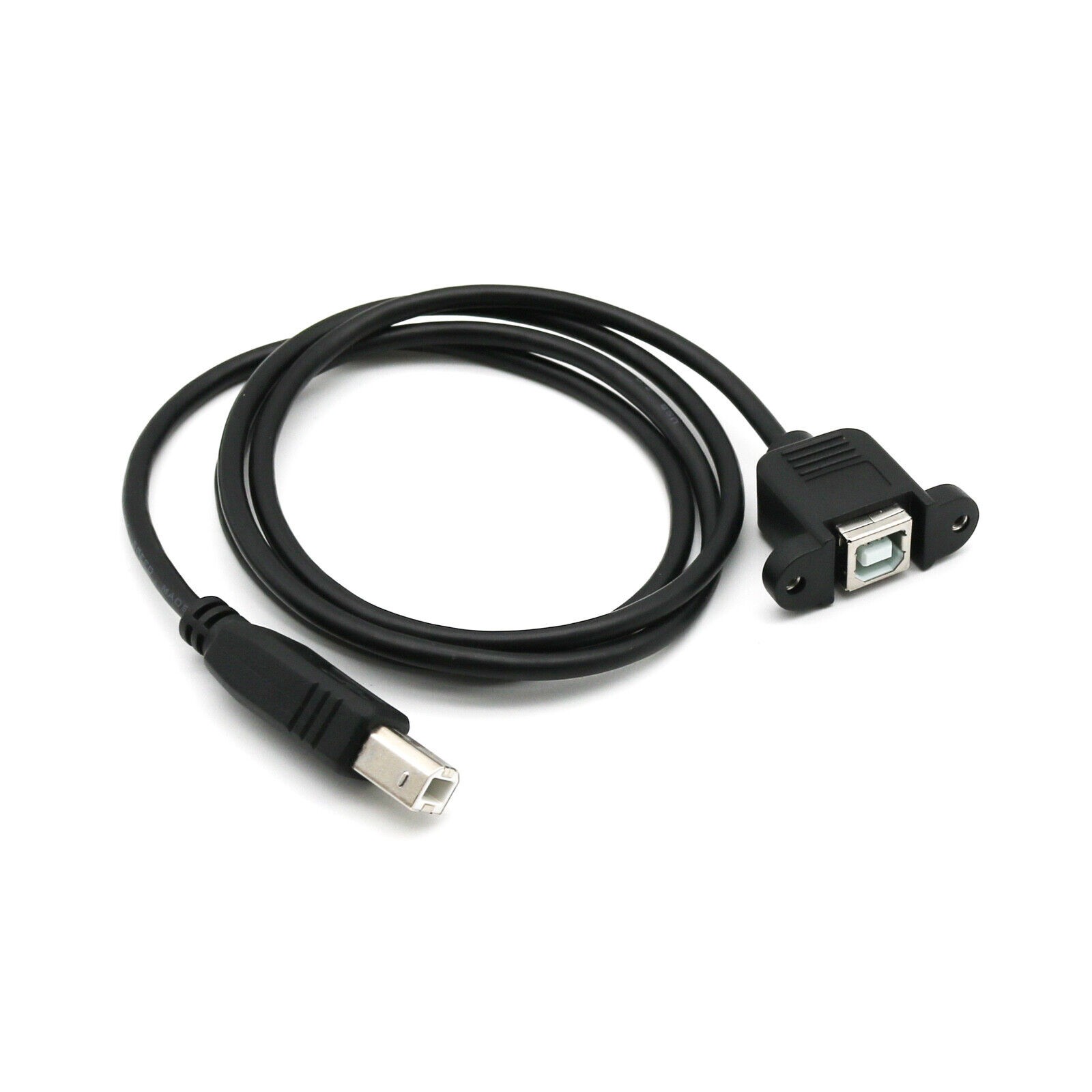 1x USB 2.0 B Male To B Female Socket Panel Mount Printer Extension Cable 1M/3FT