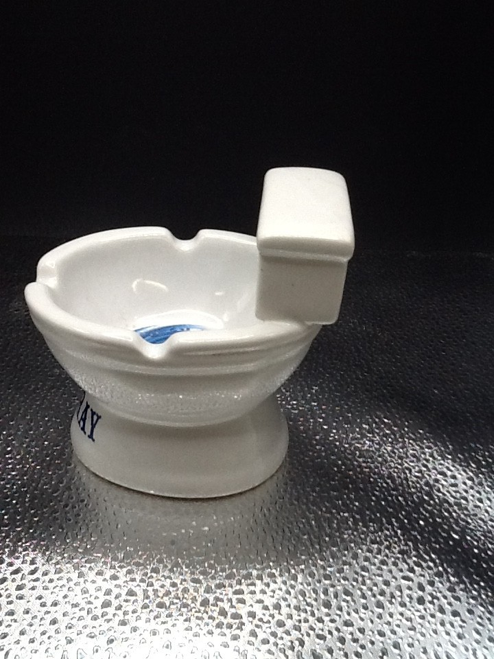 Toilet-Shaped 4″ Ceramic Ashtray Funny “Asstray” Desk Home Decor FREE SHIPPING