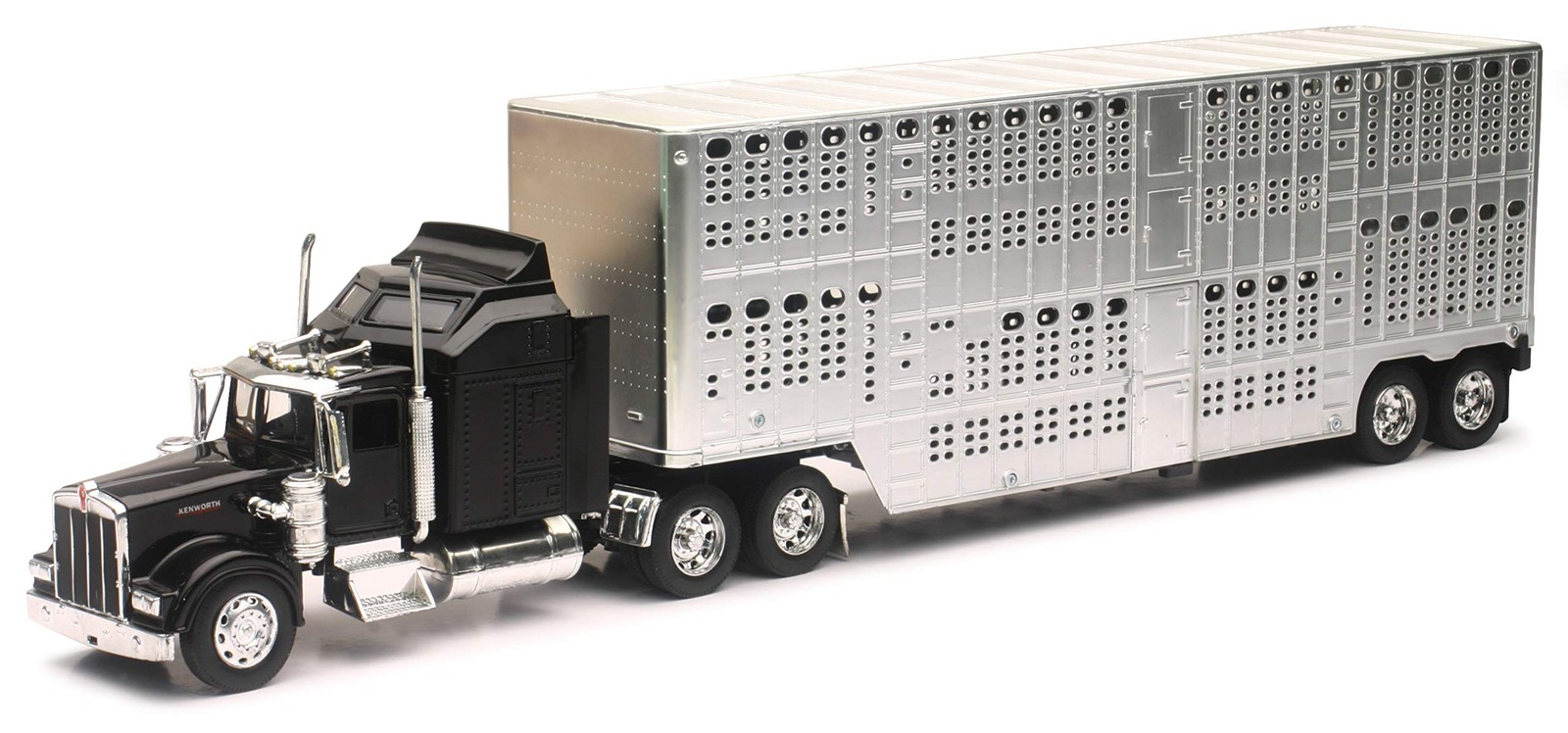 NewRay 1 32nd Ray Kenworth W900 Pot Belly Livestock trailer Plastic Office