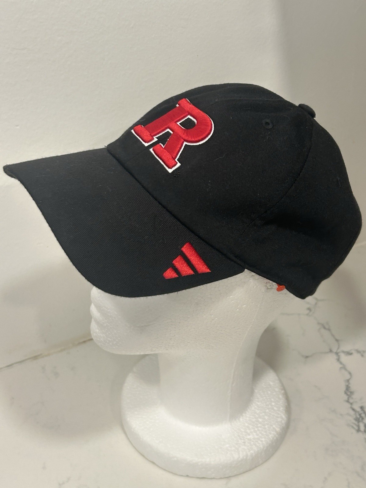 Adidas Rutgers Scarlet Knights Hat Black Adjustable NCAA Cap Embroidered R Logo