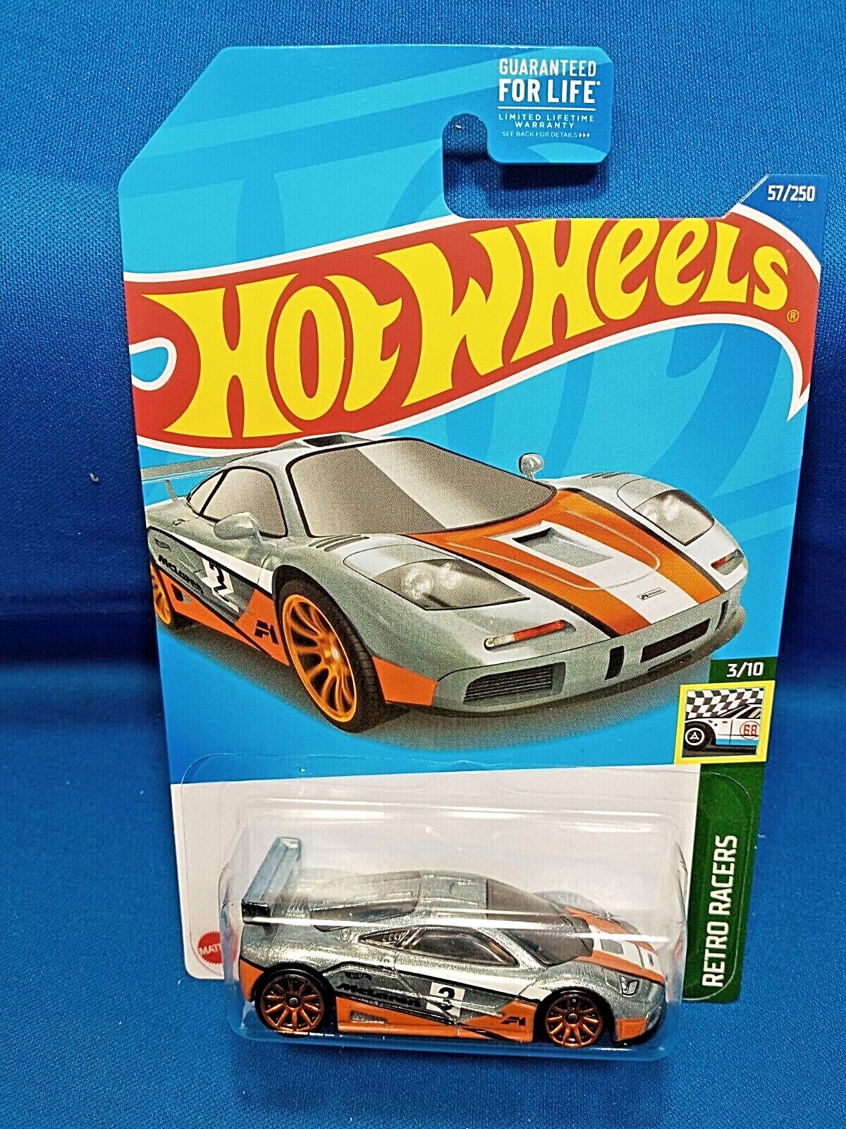Hot Wheels McLaren F1 GTR Retro Racers #3/10 Diecast 1:64 Scale Large Spoiler