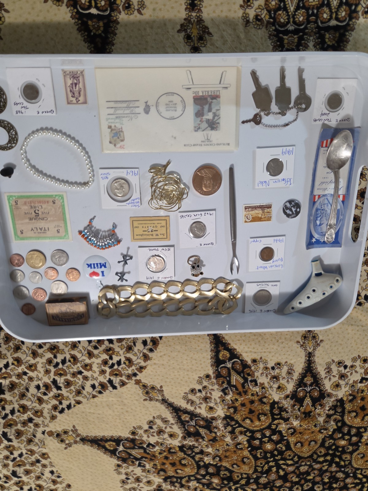 Vintage Junk Drawer With Silver