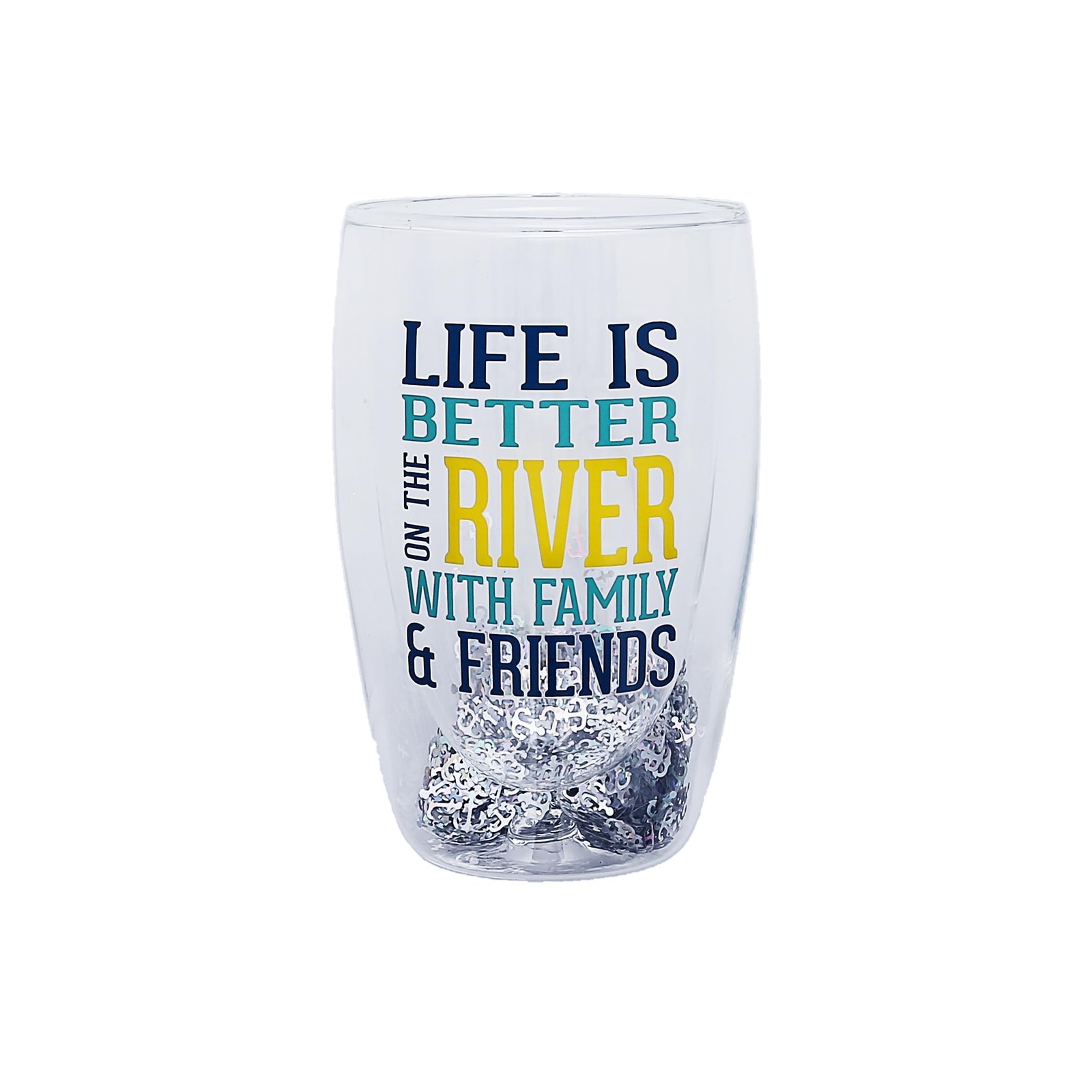 Pavilion Life Is Better on the River 14oz Double-Wall Cup Glassware Gift