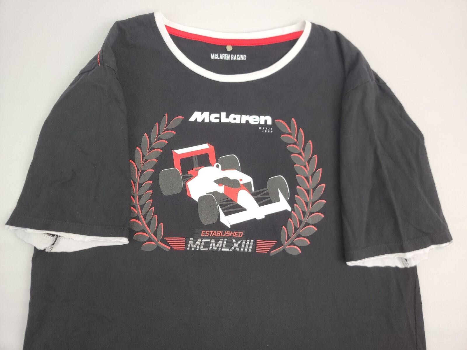 Honda McLaren Racing MP 4/4 1988 Shirt Mobil1 Men Sz Large (Wide) Black MCMLXIII