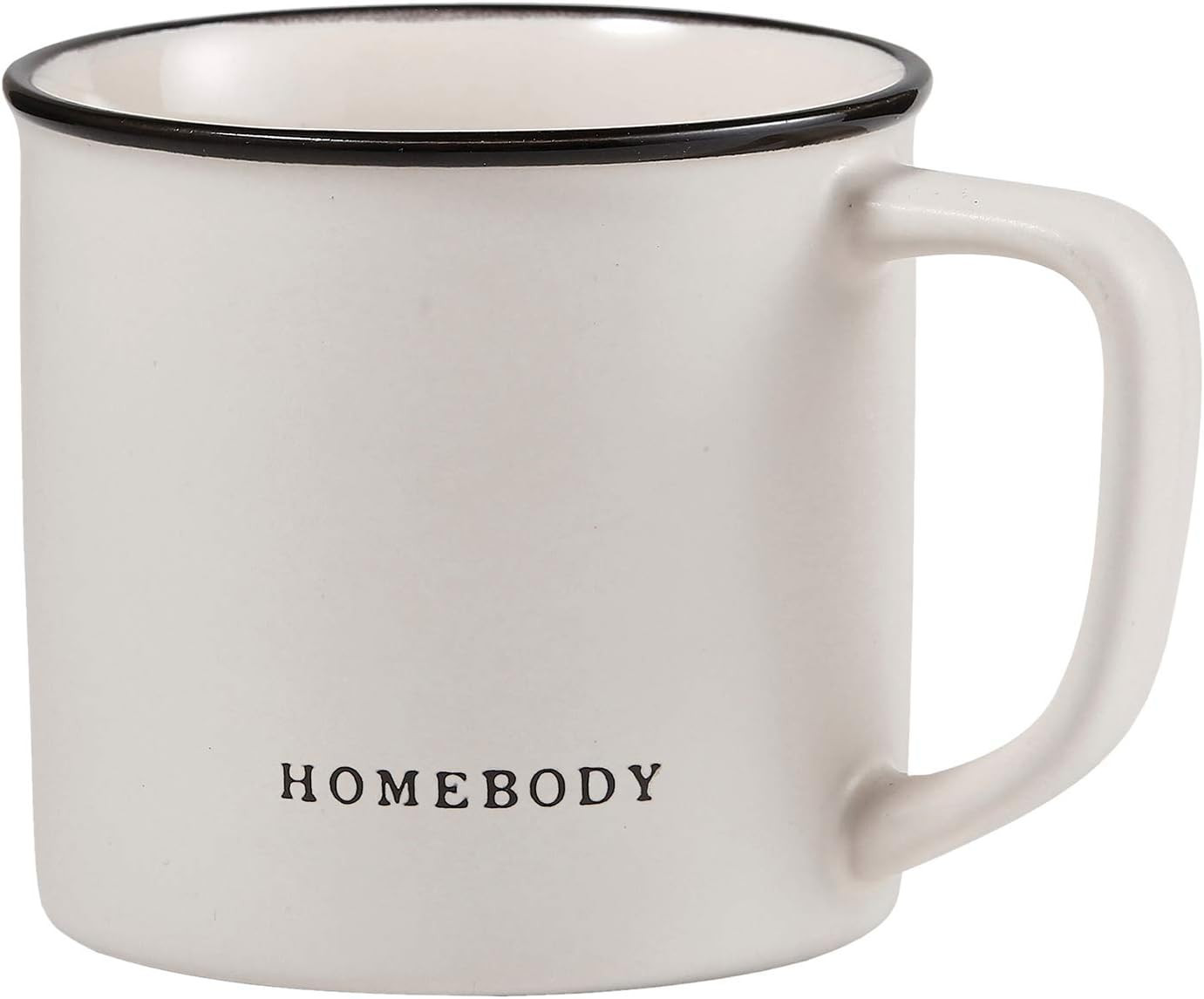 Black and White Coffee Cups Face-To-Face Designs Stoneware Mug, 16-Ounce, Homebo