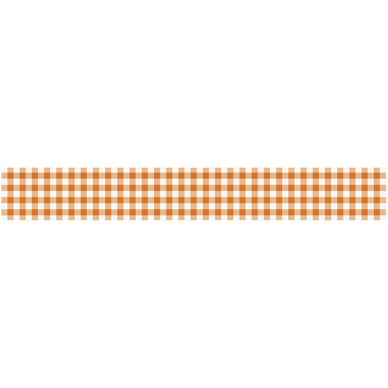 Orange Gingham Kraft Paper Table Runner 7ft Farmhouse Disposable Party Decor