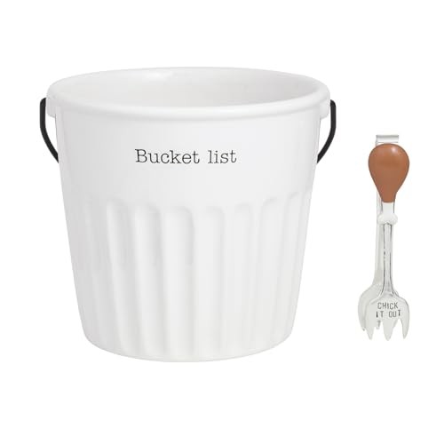 Mud Pie White Ceramic Fried Chicken Bucket