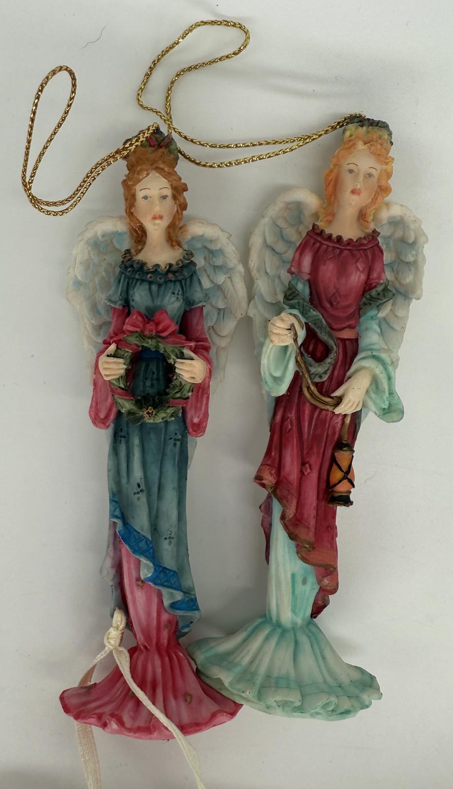 Vintage Angel Christmas Ornament Lot – 7 Hand-Painted