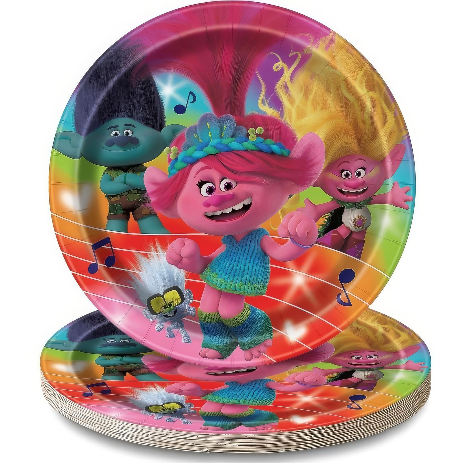 Unique Trolls Round Paper Dessert Plates 7″, Multicolor Party Pack of 8