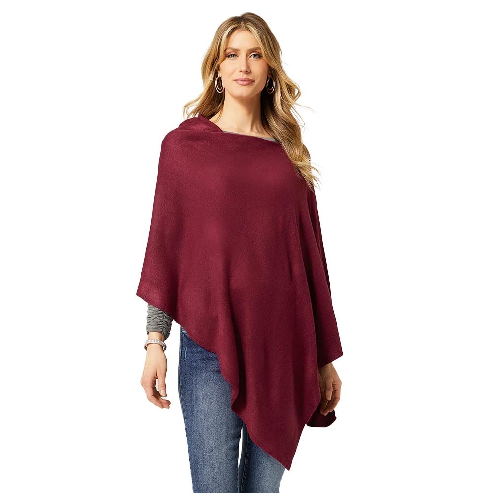 Coco + Carmen Raspberry Lightweight Poncho, Women’s Apparel